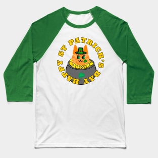 St Patrick’s Lucky Leprechaun Cat Baseball T-Shirt